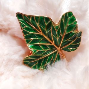 Vintage Trifari Leaf Pin - Signed